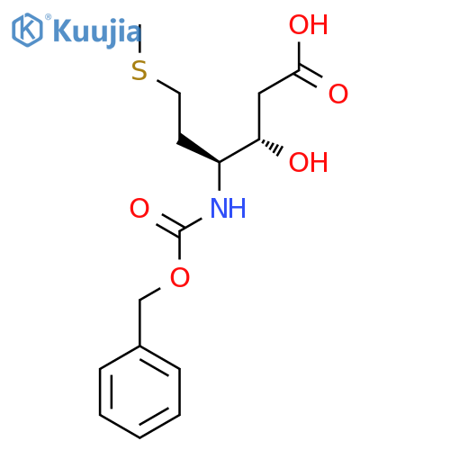 (3S,4S)-4-{(benzyloxy)carbonylamino}-3-hydroxy-6-(methylsulfanyl)hexanoic acid structure