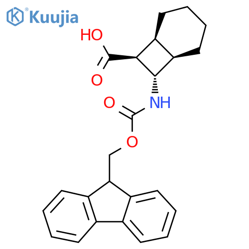 rac-(1R,6S,7S,8S)-8-({(9H-fluoren-9-yl)methoxycarbonyl}amino)bicyclo4.2.0octane-7-carboxylic acid structure