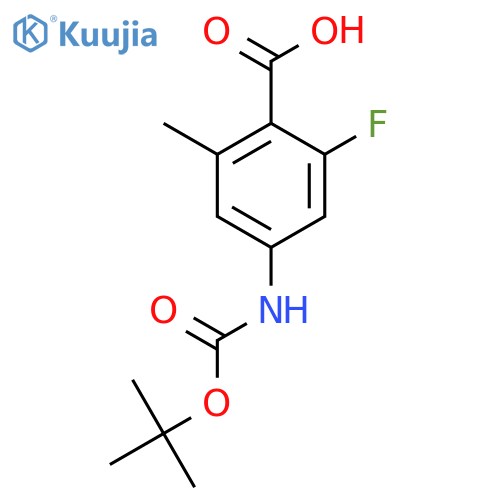 4-{(tert-butoxy)carbonylamino}-2-fluoro-6-methylbenzoic acid structure