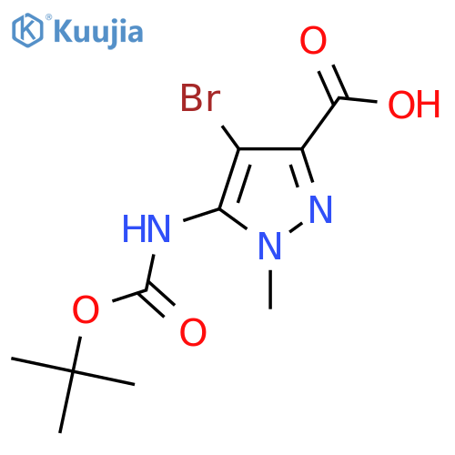 4-bromo-5-{(tert-butoxy)carbonylamino}-1-methyl-1H-pyrazole-3-carboxylic acid structure