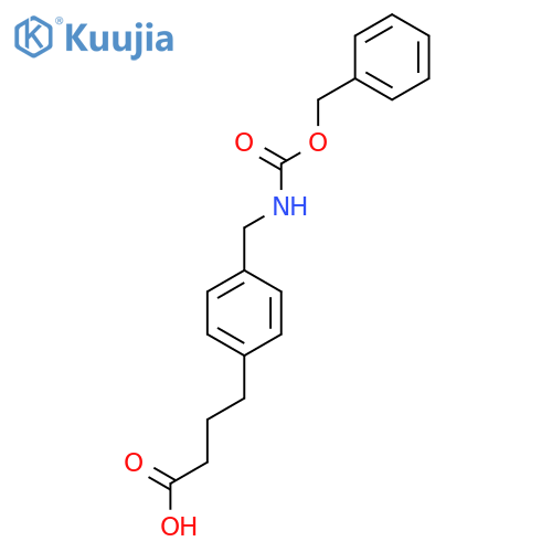 4-4-({(benzyloxy)carbonylamino}methyl)phenylbutanoic acid structure