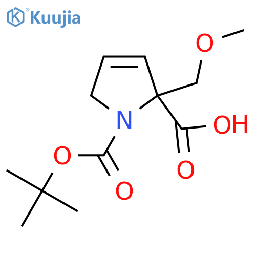 1-(tert-butoxy)carbonyl-2-(methoxymethyl)-2,5-dihydro-1H-pyrrole-2-carboxylic acid structure
