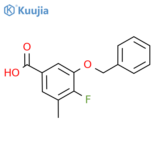 Benzoic acid, 4-​fluoro-​3-​methyl-​5-​(phenylmethoxy)​- structure