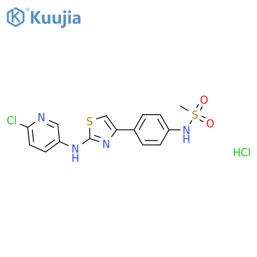 N-(4-{2-(6-chloropyridin-3-yl)amino-1,3-thiazol-4-yl}phenyl)methanesulfonamide hydrochloride structure