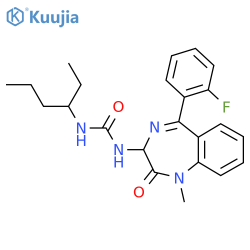 1-[5-(2-fluorophenyl)-1-methyl-2-oxo-2,3-dihydro-1H-1,4-benzodiazepin-3-yl]-3-(hexan-3-yl)urea structure