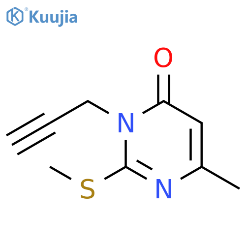 6-methyl-2-(methylsulfanyl)-3-(prop-2-yn-1-yl)-3,4-dihydropyrimidin-4-one structure