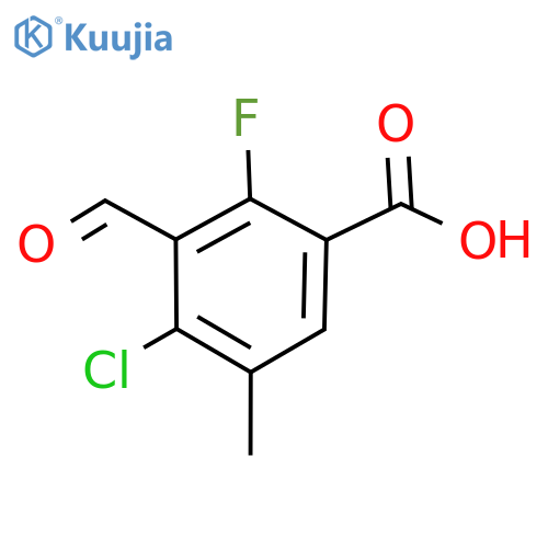 4-Chloro-2-fluoro-3-formyl-5-methylbenzoic acid structure