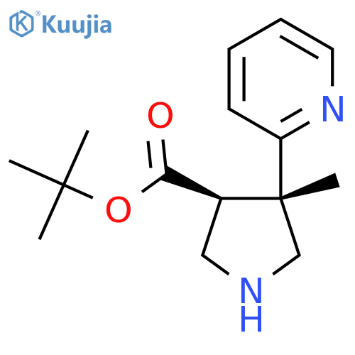 rac-tert-butyl (3R,4R)-4-methyl-4-(pyridin-2-yl)pyrrolidine-3-carboxylate structure