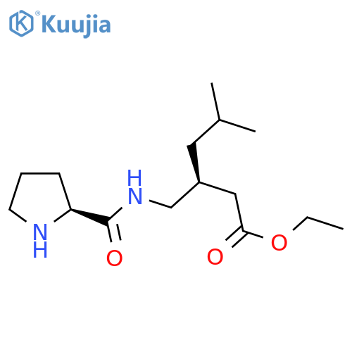 ethyl (3S)-5-methyl-3-({(2S)-pyrrolidin-2-ylformamido}methyl)hexanoate structure