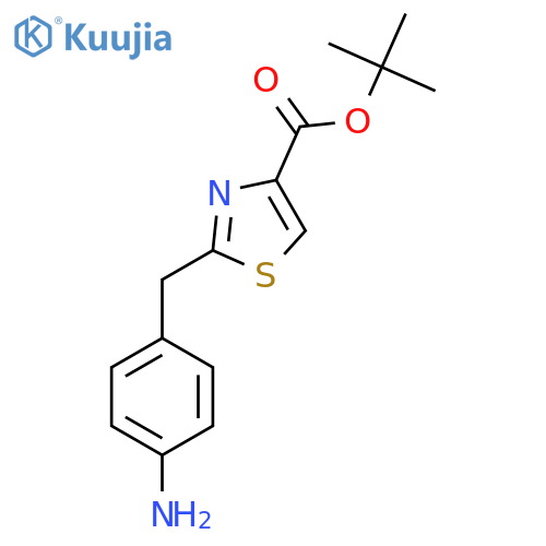 tert-butyl 2-(4-aminophenyl)methyl-1,3-thiazole-4-carboxylate structure