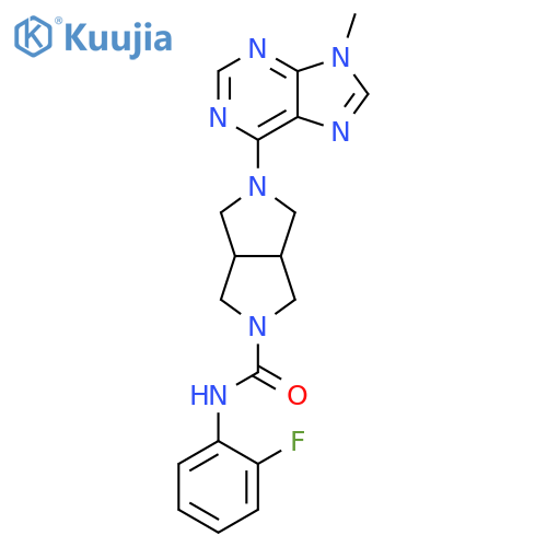 N-(2-fluorophenyl)-5-(9-methyl-9H-purin-6-yl)-octahydropyrrolo[3,4-c]pyrrole-2-carboxamide structure