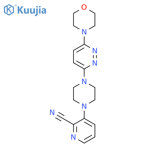 3-{4-[6-(Morpholin-4-yl)pyridazin-3-yl]piperazin-1-yl}pyridine-2-carbonitrile structure