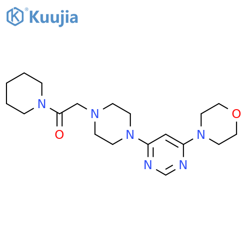 2-{4-[6-(morpholin-4-yl)pyrimidin-4-yl]piperazin-1-yl}-1-(piperidin-1-yl)ethan-1-one structure