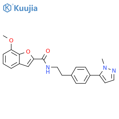 7-methoxy-N-{2-4-(1-methyl-1H-pyrazol-5-yl)phenylethyl}-1-benzofuran-2-carboxamide structure