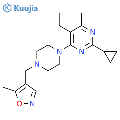 2-Cyclopropyl-5-ethyl-4-methyl-6-{4-[(5-methyl-1,2-oxazol-4-yl)methyl]piperazin-1-yl}pyrimidine structure