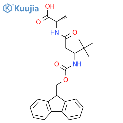(2S)-2-3-({(9H-fluoren-9-yl)methoxycarbonyl}amino)-4,4-dimethylpentanamidopropanoic acid structure