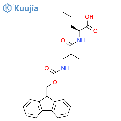 (2S)-2-3-({(9H-fluoren-9-yl)methoxycarbonyl}amino)-2-methylpropanamidohexanoic acid structure