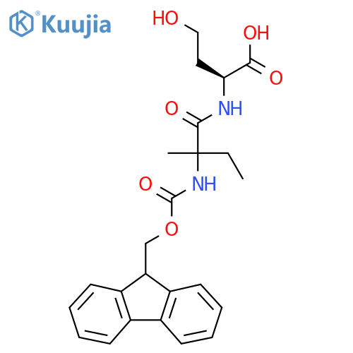 (2S)-2-2-({(9H-fluoren-9-yl)methoxycarbonyl}amino)-2-methylbutanamido-4-hydroxybutanoic acid structure
