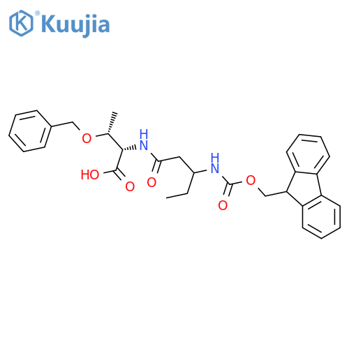 (2S,3R)-3-(benzyloxy)-2-3-({(9H-fluoren-9-yl)methoxycarbonyl}amino)pentanamidobutanoic acid structure