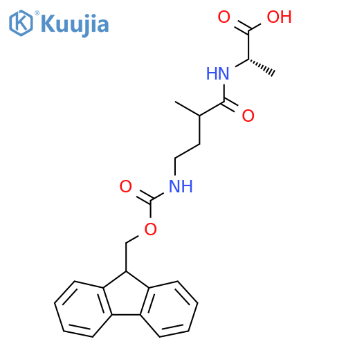 (2S)-2-4-({(9H-fluoren-9-yl)methoxycarbonyl}amino)-2-methylbutanamidopropanoic acid structure