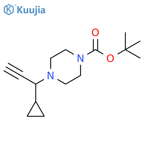 tert-butyl 4-(1-cyclopropylprop-2-yn-1-yl)piperazine-1-carboxylate structure