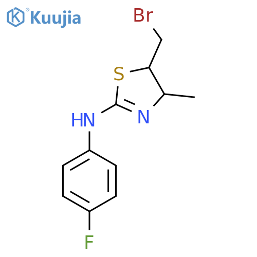 5-(bromomethyl)-N-(4-fluorophenyl)-4-methyl-4,5-dihydro-1,3-thiazol-2-amine structure