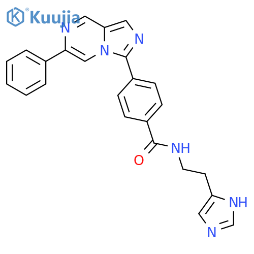 N-(2-(1H-imidazol-5-yl)ethyl)-4-(6-phenylimidazo[1,5-a]pyrazin-3-yl)benzamide structure
