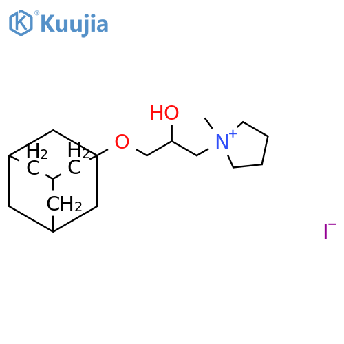 1-[3-(adamantan-1-yloxy)-2-hydroxypropyl]-1-methylpyrrolidin-1-ium iodide structure