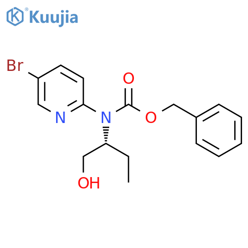 benzyl N-(5-bromopyridin-2-yl)-N-(2R)-1-hydroxybutan-2-ylcarbamate structure