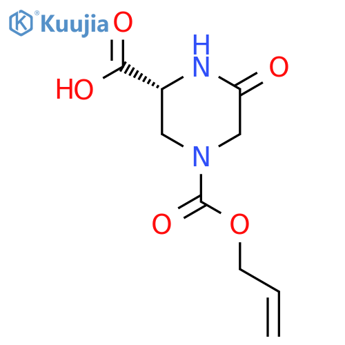 (2R)-6-oxo-4-(prop-2-en-1-yloxy)carbonylpiperazine-2-carboxylic acid structure
