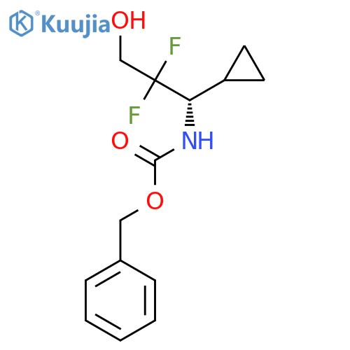 benzyl N-(1S)-1-cyclopropyl-2,2-difluoro-3-hydroxypropylcarbamate structure