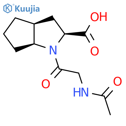 (2S,3aS,6aS)-1-(2-acetamidoacetyl)-octahydrocyclopentabpyrrole-2-carboxylic acid structure