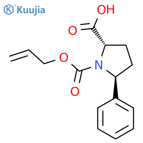 (2S,5S)-5-phenyl-1-[(prop-2-en-1-yloxy)carbonyl]pyrrolidine-2-carboxylic acid structure