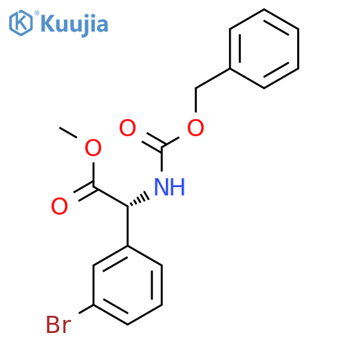 methyl (2R)-2-{(benzyloxy)carbonylamino}-2-(3-bromophenyl)acetate structure