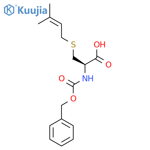 (2R)-2-{(benzyloxy)carbonylamino}-3-(3-methylbut-2-en-1-yl)sulfanylpropanoic acid structure