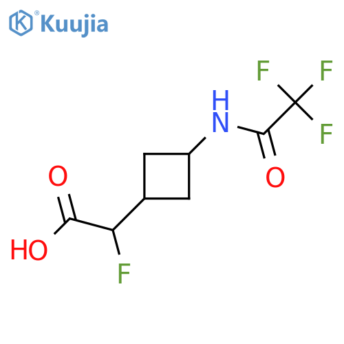 2-fluoro-2-(1s,3s)-3-(2,2,2-trifluoroacetamido)cyclobutylacetic acid structure