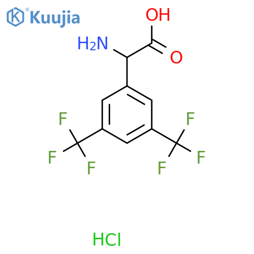 2-Amino-2-[3,5-bis(trifluoromethyl)phenyl]acetic acid hydrochloride structure