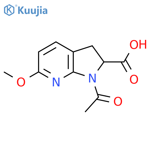 1-acetyl-6-methoxy-1H,2H,3H-pyrrolo2,3-bpyridine-2-carboxylic acid structure