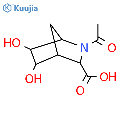 2-acetyl-5,6-dihydroxy-2-azabicyclo2.2.1heptane-3-carboxylic acid structure