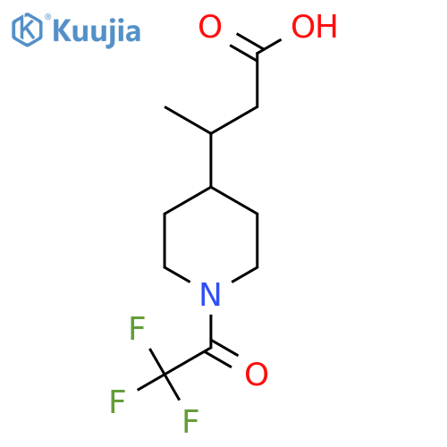 3-1-(trifluoroacetyl)piperidin-4-ylbutanoic acid structure