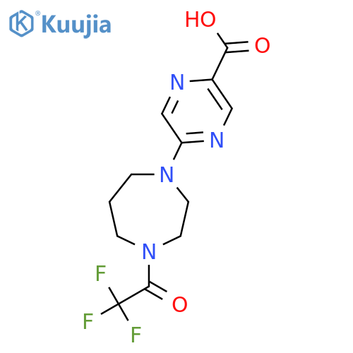 5-4-(2,2,2-trifluoroacetyl)-1,4-diazepan-1-ylpyrazine-2-carboxylic acid structure