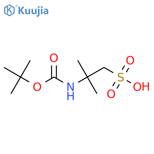 2-{[(Tert-butoxy)carbonyl]amino}-2-methylpropane-1-sulfonic acid structure