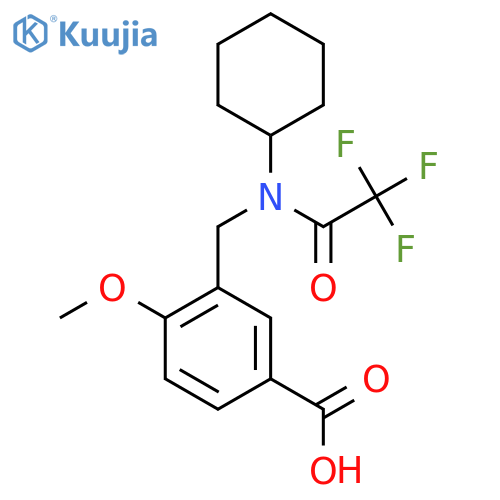 3-(N-cyclohexyl-2,2,2-trifluoroacetamido)methyl-4-methoxybenzoic acid structure