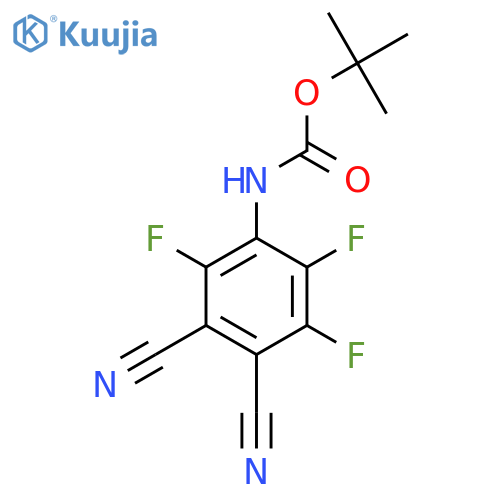 tert-butyl N-(3,4-dicyano-2,5,6-trifluorophenyl)carbamate structure