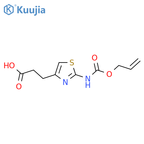 3-(2-{(prop-2-en-1-yloxy)carbonylamino}-1,3-thiazol-4-yl)propanoic acid structure