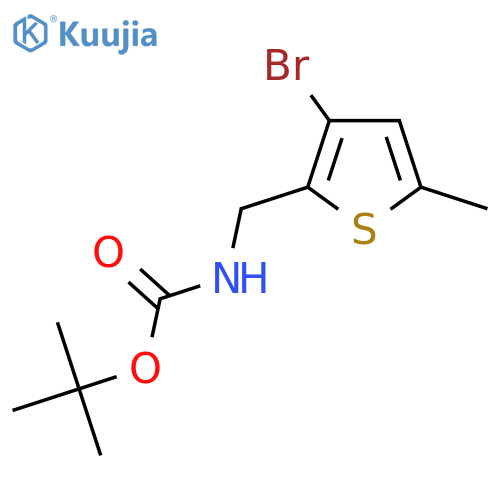 tert-butyl N-[(3-bromo-5-methylthiophen-2-yl)methyl]carbamate structure