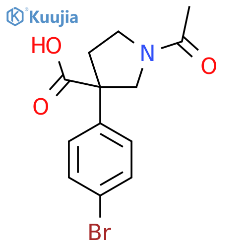 1-Acetyl-3-(4-bromophenyl)pyrrolidine-3-carboxylic acid structure