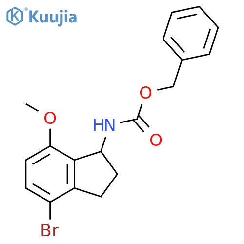 benzyl N-(4-bromo-7-methoxy-2,3-dihydro-1H-inden-1-yl)carbamate structure