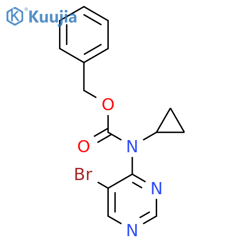 benzyl N-(5-bromopyrimidin-4-yl)-N-cyclopropylcarbamate structure