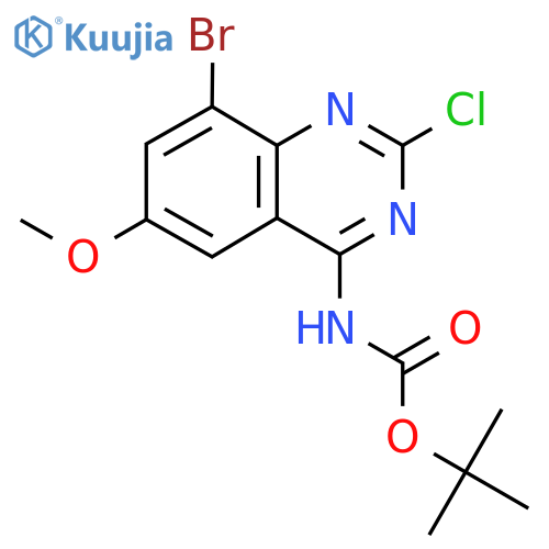 tert-butyl N-(8-bromo-2-chloro-6-methoxyquinazolin-4-yl)carbamate structure